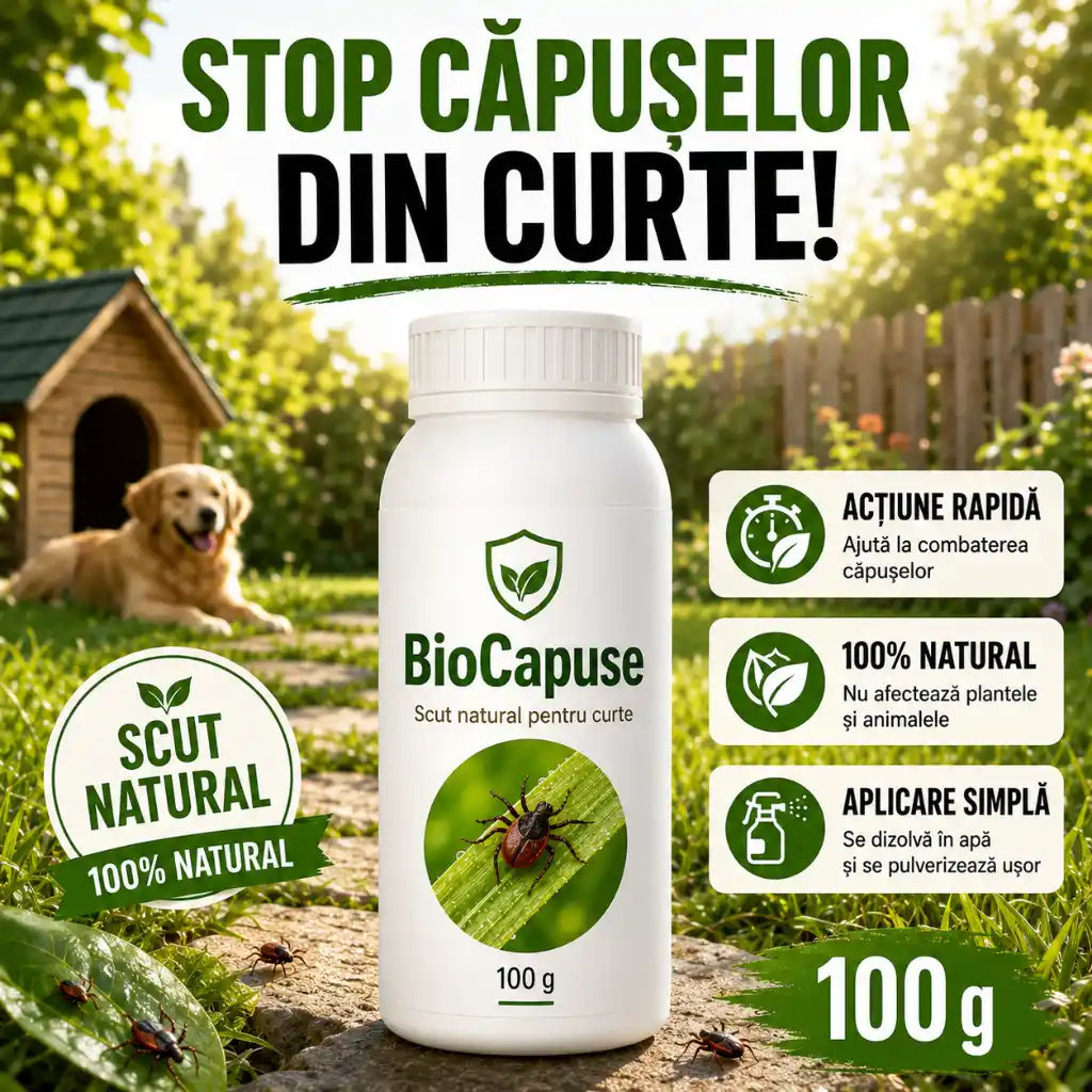 BioCăpușe™ – Scut Natural pentru Curte 100g