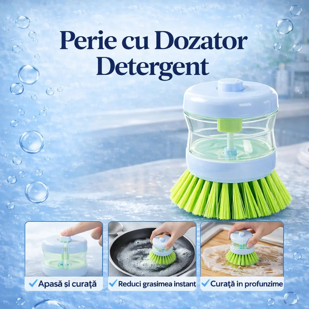 Perie de Curățat Vase cu Dozator 1+1 Gratuit